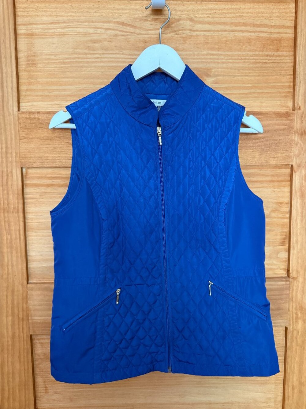 Tyler Boe Cobalt Blue Lightweight Quilted Full Zip Diamond Stitched Vest size S